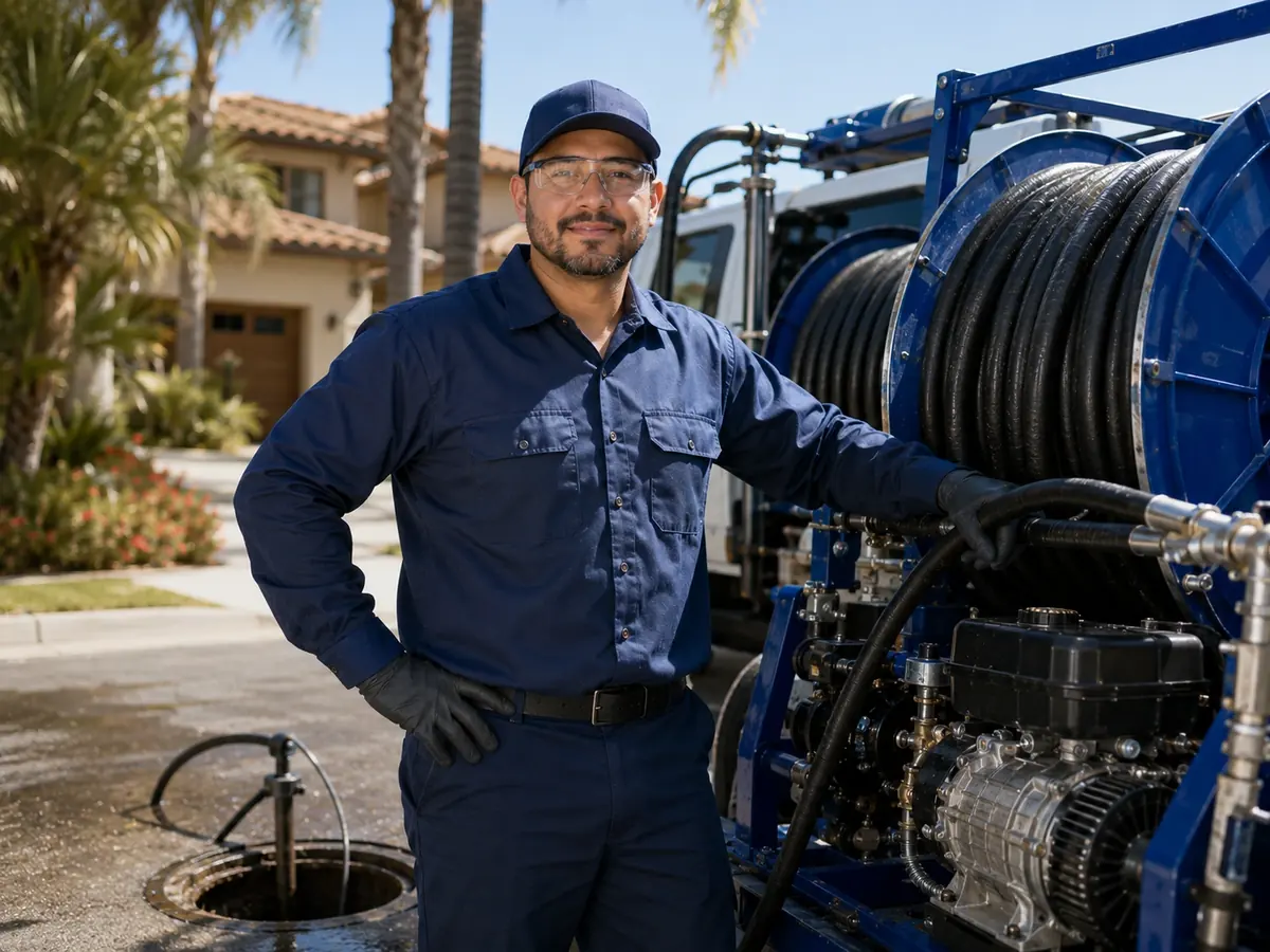 Hydro jet sewer cleaning in Ventura