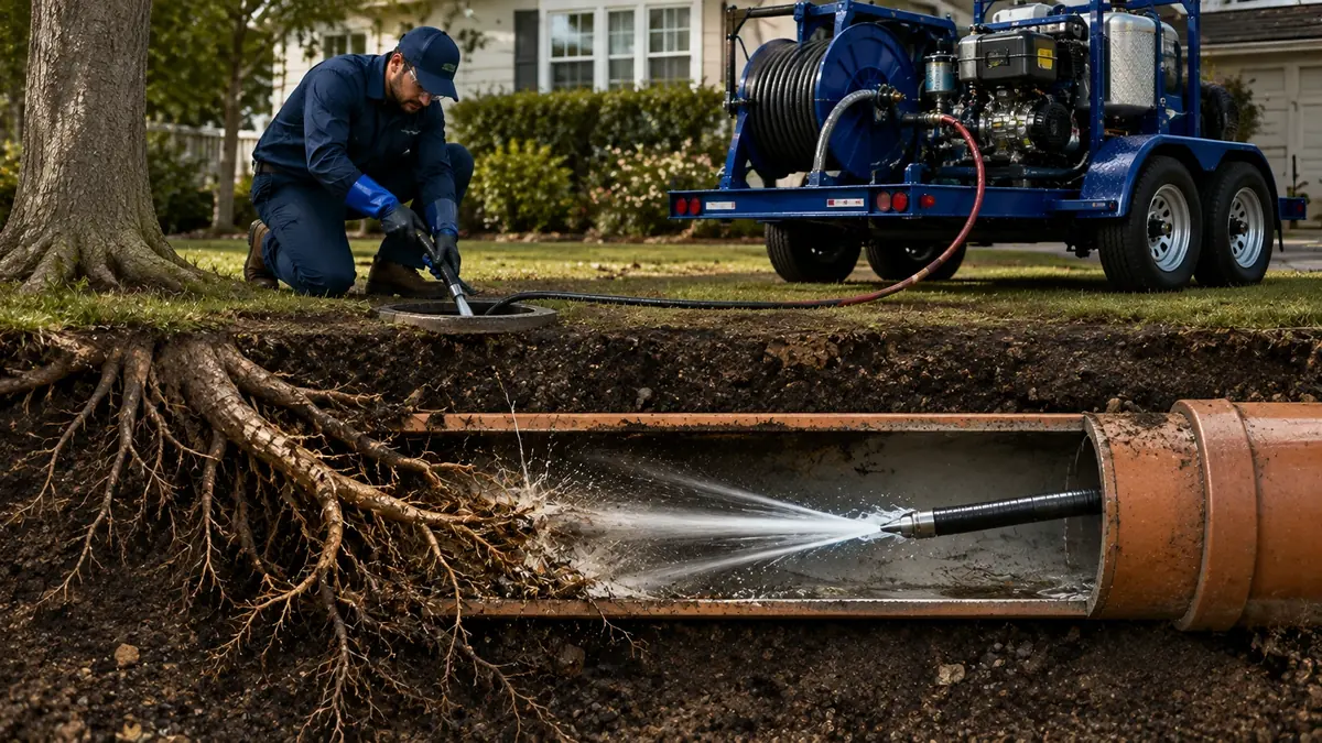 Tree Root Removal with Hydro Jetting in Ventura